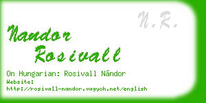 nandor rosivall business card