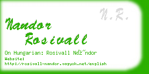 nandor rosivall business card